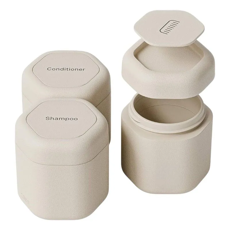 3-Piece Magnetic Leakproof Travel Container Set - Beige