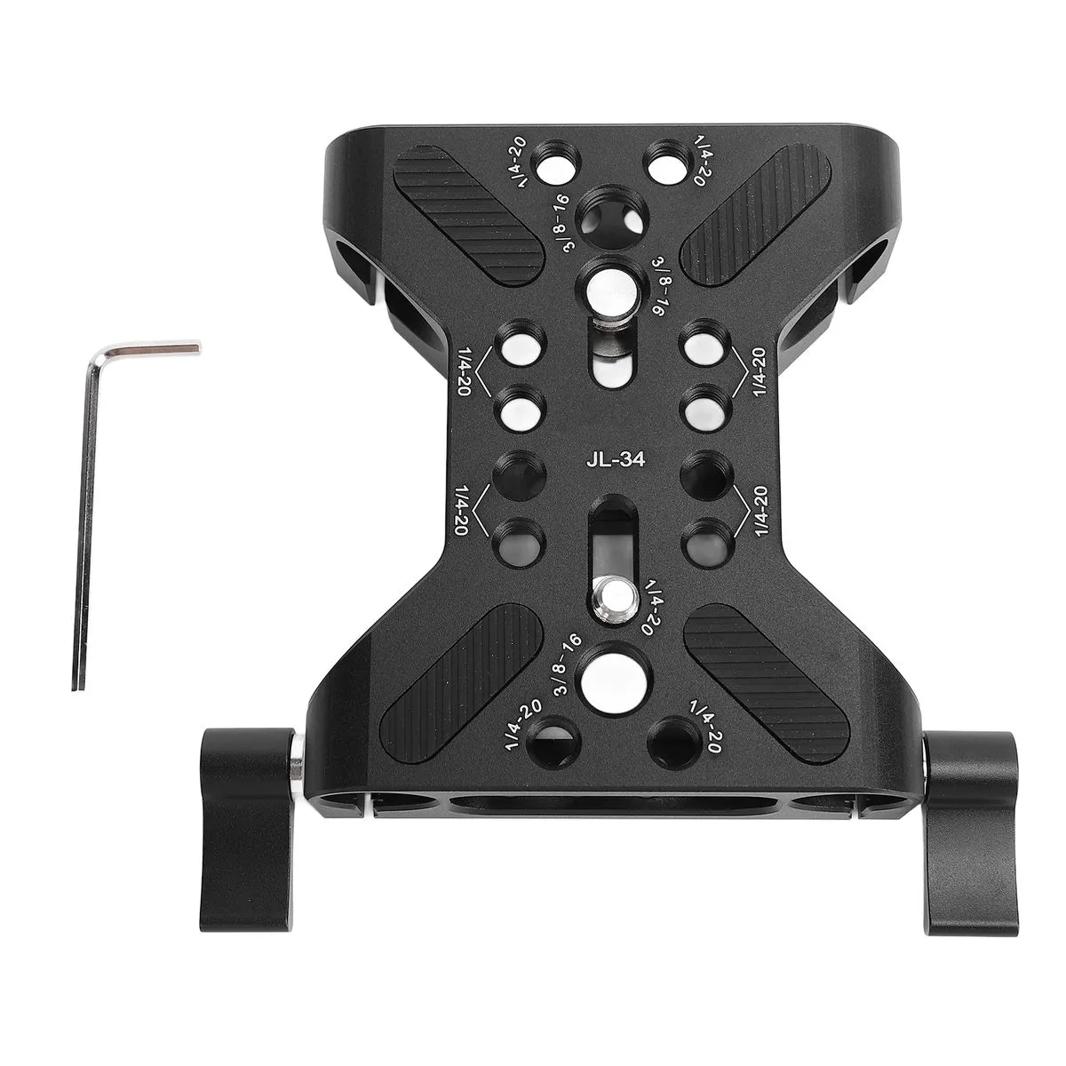 15mm Rail Plate Double Hole Pipe Base