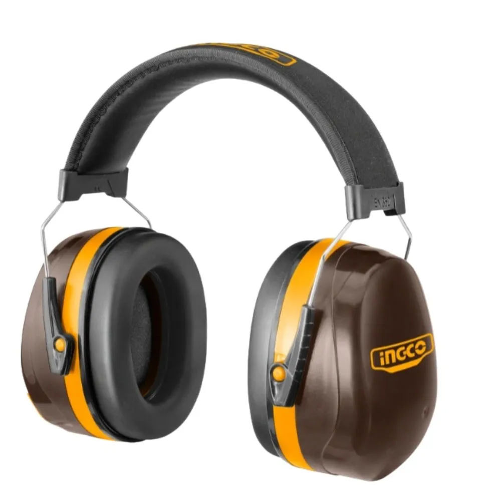 Ingco - Earmuff with Headband and 1 Pair Earplugs - Noise Protection