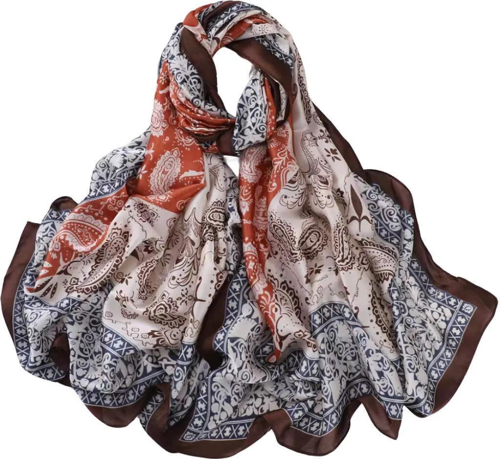 Literary Retro Cashew Color Matching Long Scarf-180x90cm