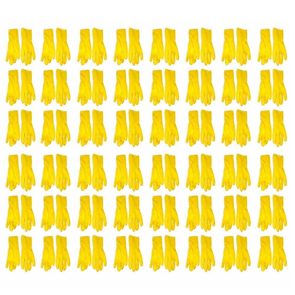 Matsafe Yellow Latex Household Gloves Medium - 48 Pairs