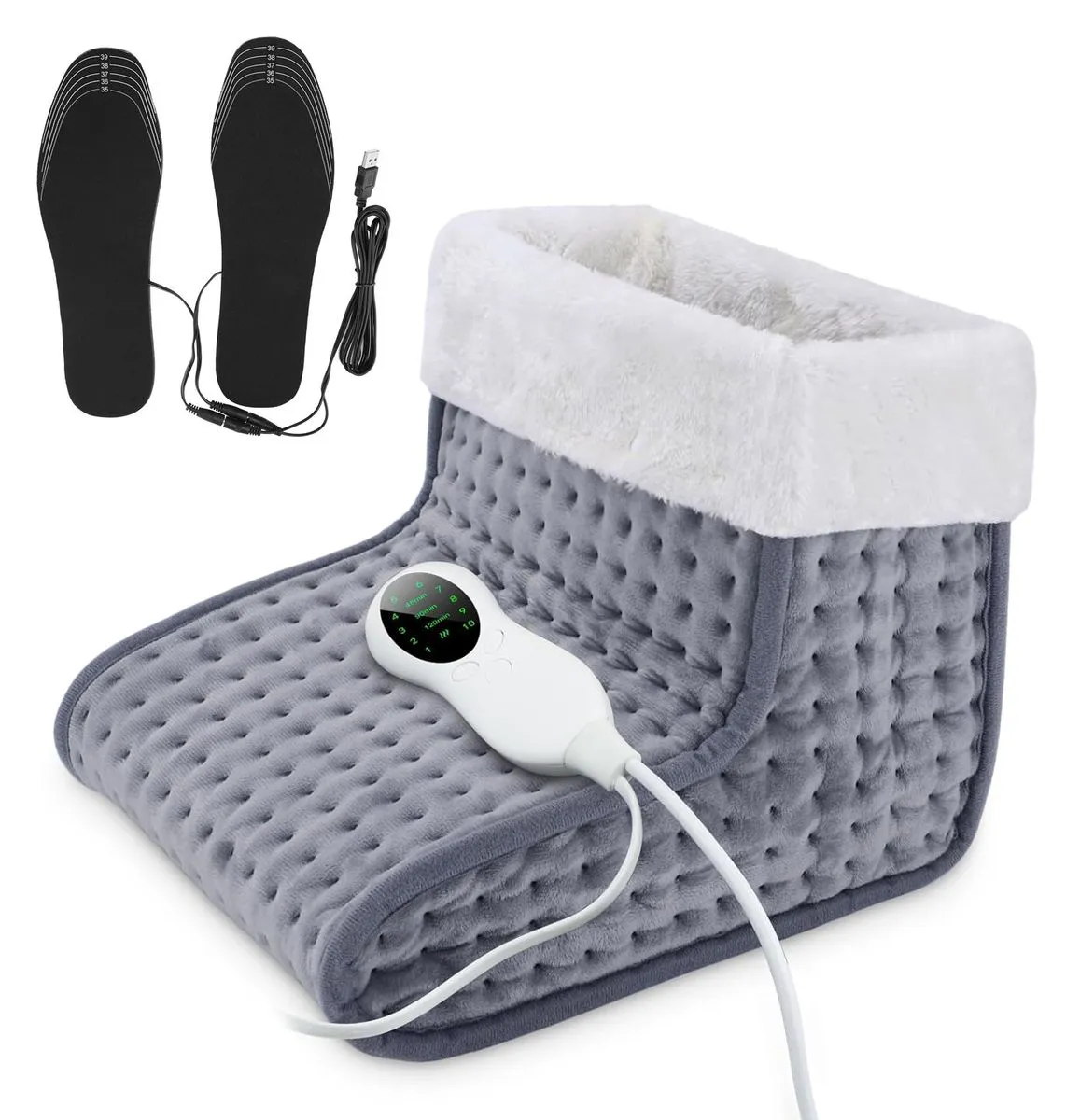 Foot Warmer, Under Desk Electric Heated Feet Heating Pad Heated Shoe Insole
