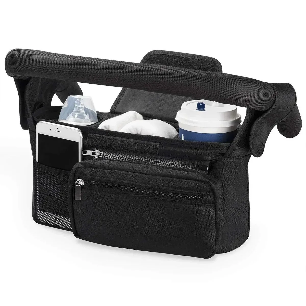 Baby Stroller Storage Large Capacity Travel Hanging Bag Mummy Bag - Black