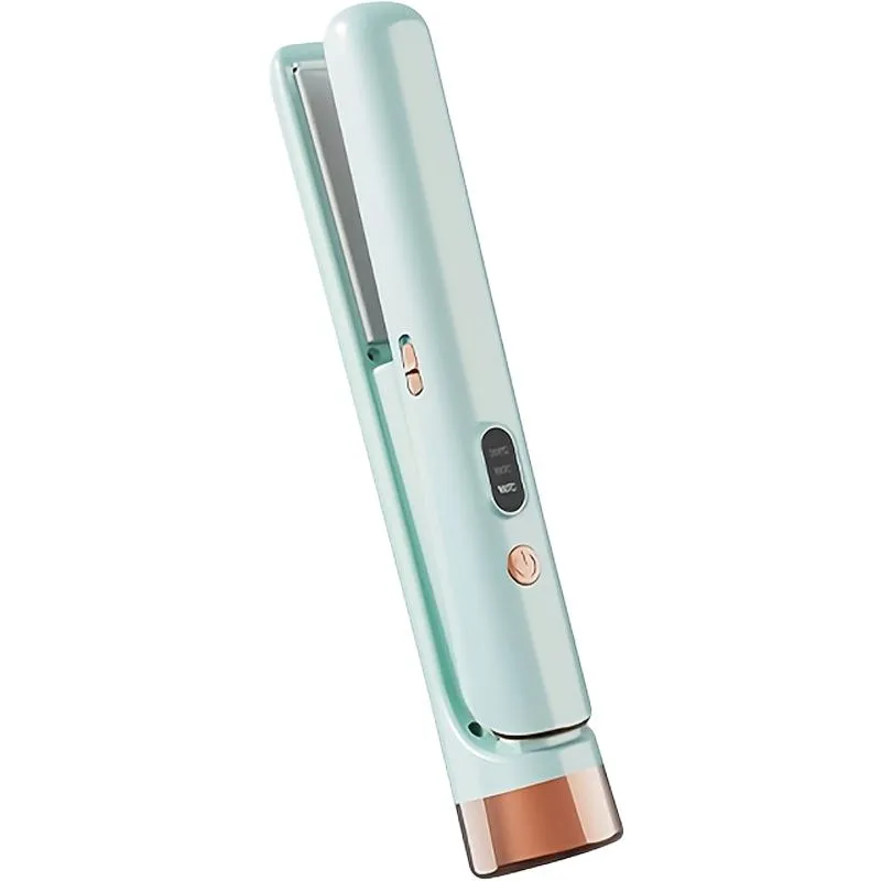 Portable Wireless Hair Straightener - USB-C Rechargeable, 3 Temp Settings - Green