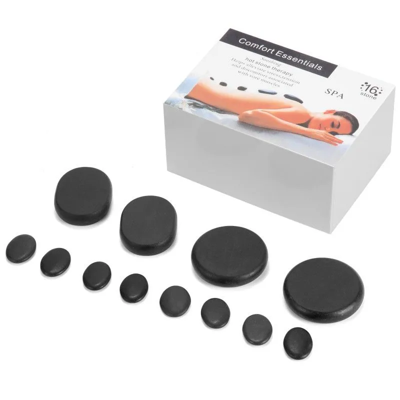 16 Piece Volcanic Stone Massage Kit for Muscle Aches & Stress Relief