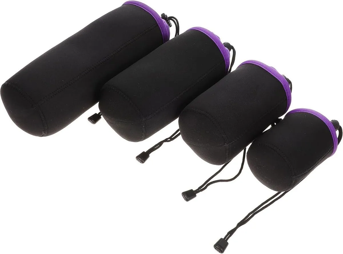 Thick Padded Drawstring Camera Lens Bags Shockproof Protective Cases