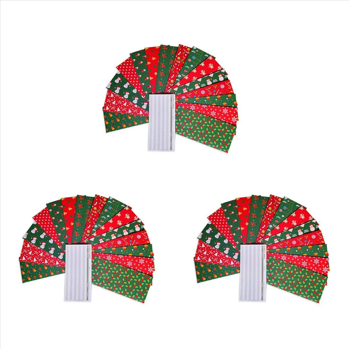 15 Christmas Envelopes +15 Budget Sheets + 24 Label For Money Receipt