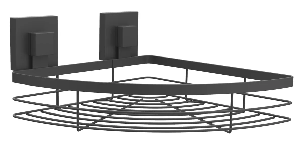 Fusion-Loc Square Suction - Corner Shower Shelf - Black