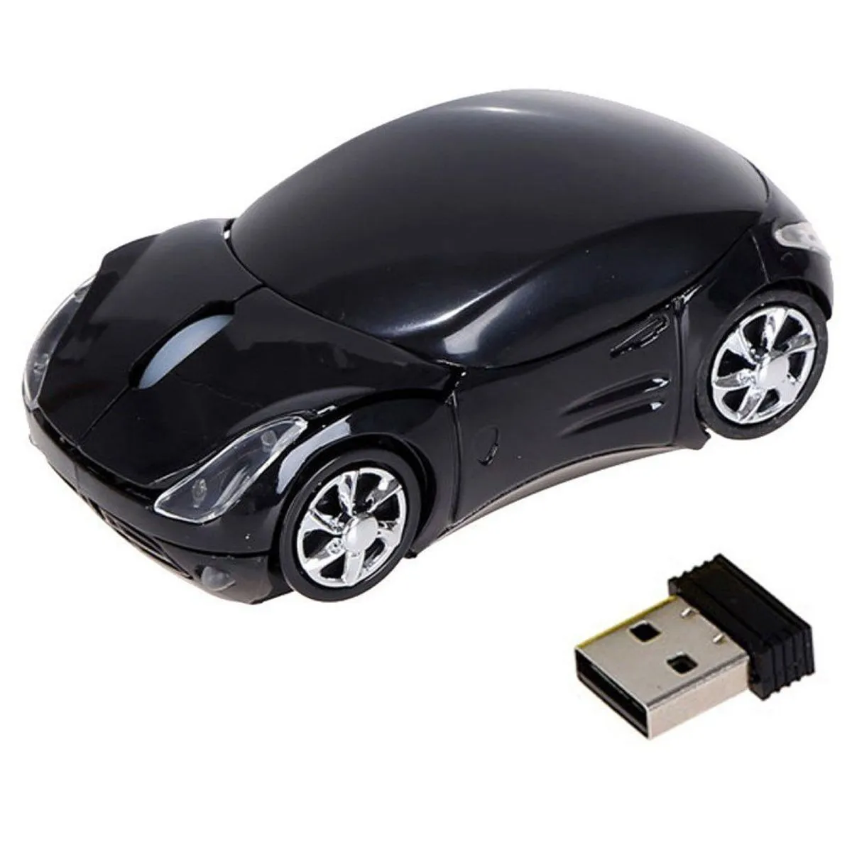 2.4Ghz Wireless Optical Mouse- Car Shape USB Receiver-Laptops & Computers - Black