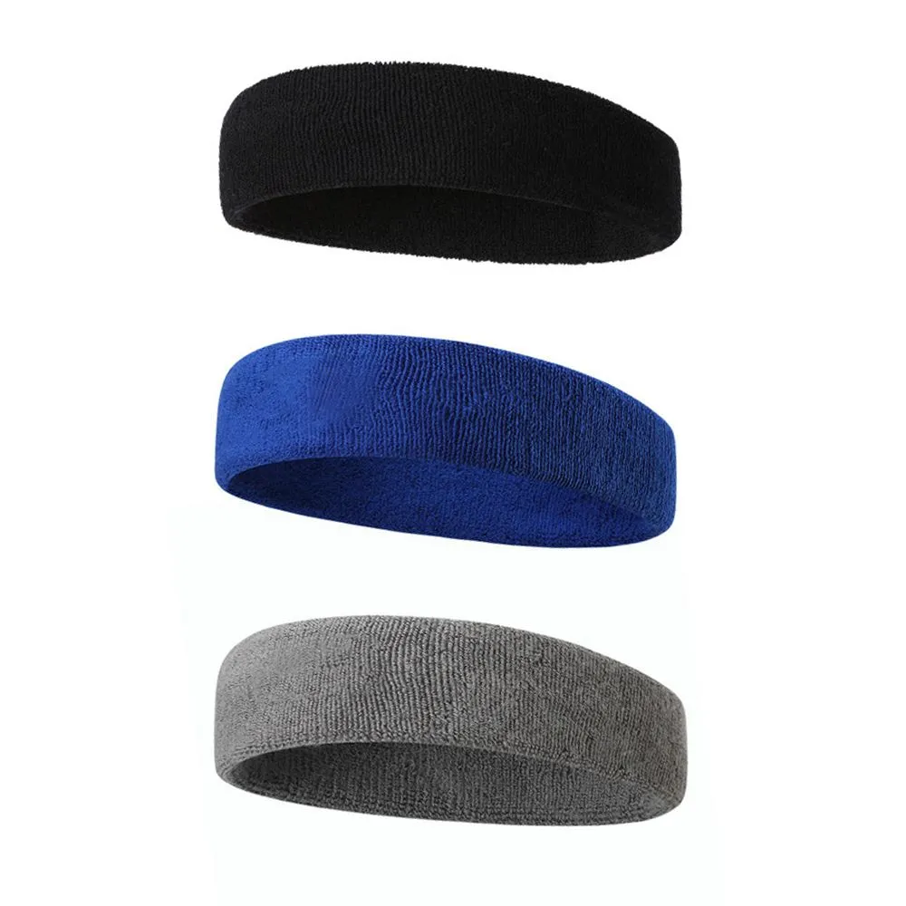 Sports Headband for Men and Women - 3-pack Anti-slip Sweatband