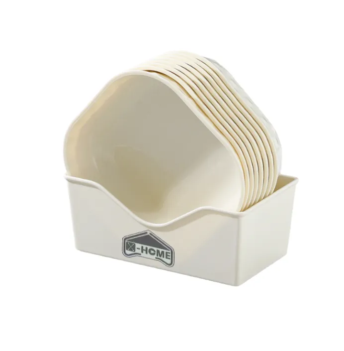 X-HOME Square Snack Bowls and Base - Set of 8 Bowls