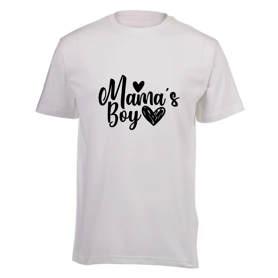 Kids White Short Sleeve T-shirt - Mamas Boy