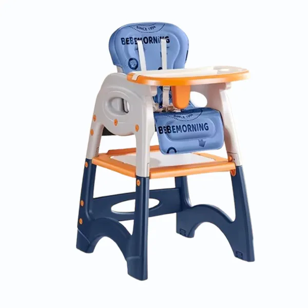 3-in-1 Baby High Chair - Convertible Dining Seat, Booster & Play Chair - Blue