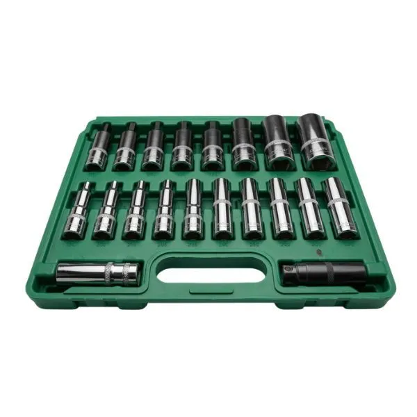 20 Piece Socket Tool Set - Ratchet & Socket Wrench Kit