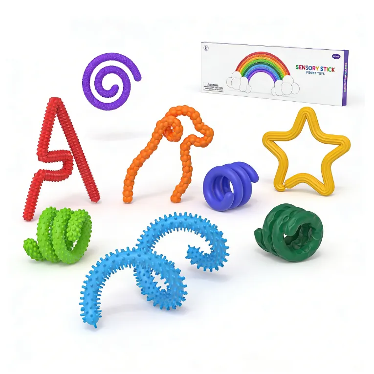 8pcs Colorful Silicone Twist Sensory Sticks Fidget Toy