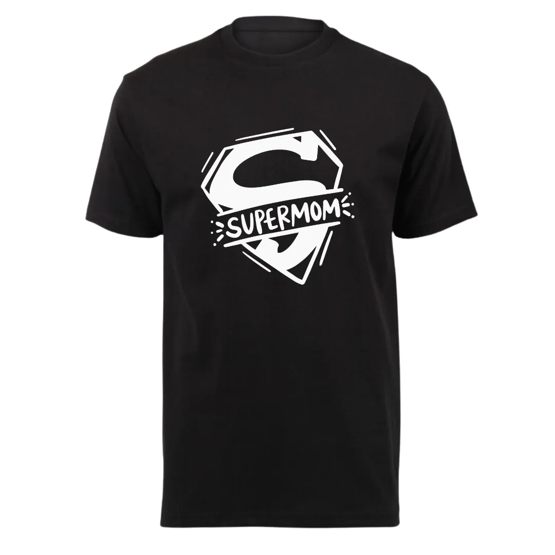 Adult Black Short Sleeve T-Shirt - Supermom