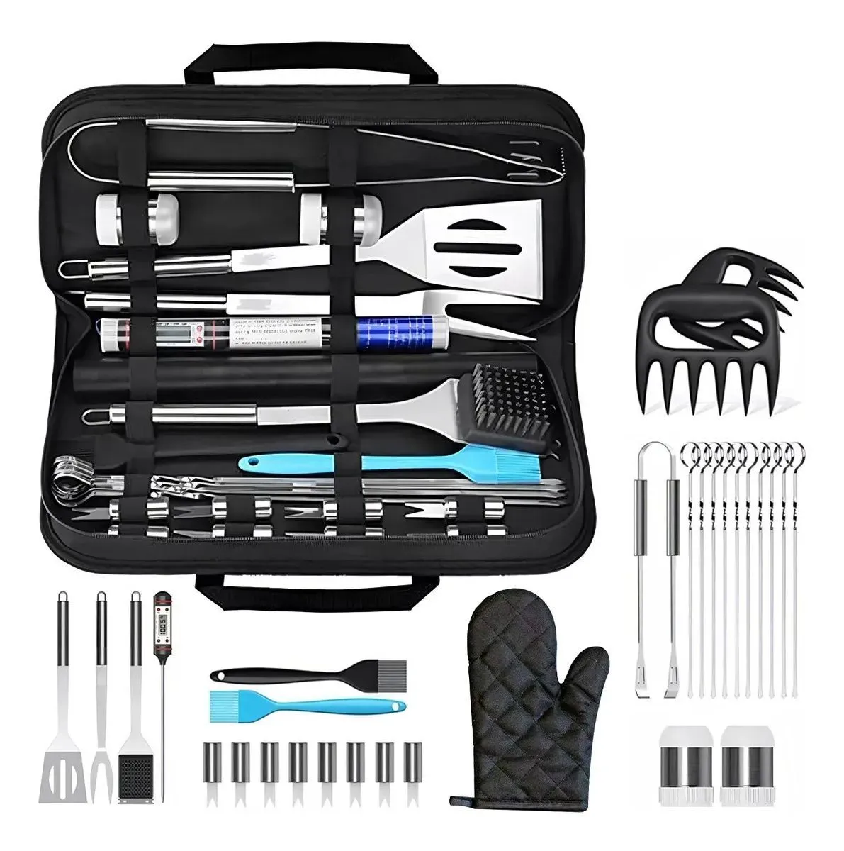 31 Piece Outdoor BBQ Braai Grill Cook Utensil Tool Set 304 Stainless Steel