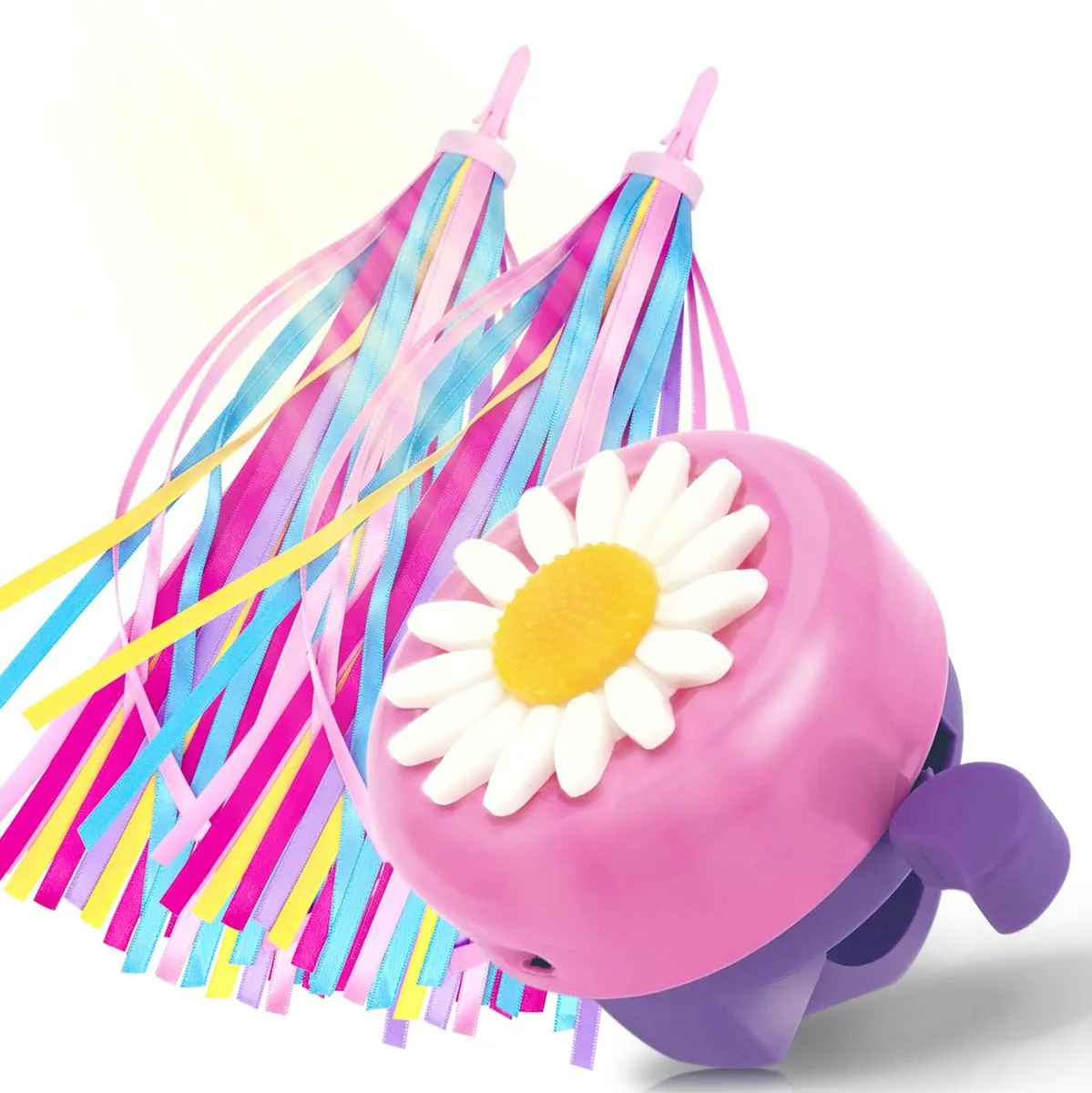 Kids Bike Bell and Kids Bike Streamers for Children's Bike Accessories - Pink