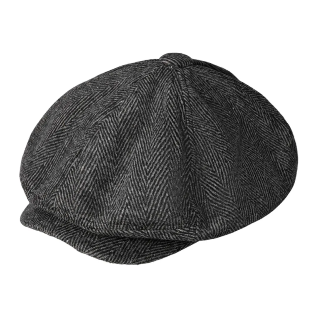 Newsboy Cap Hats for Men Adjustable Octagon Cap Flap Vintage Wool Blend