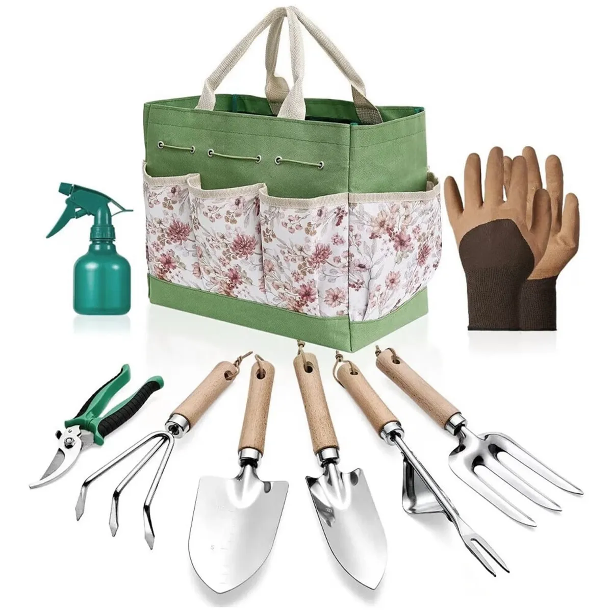 Gardening Tools 9Pcs Heavy Duty Garden Hand Tool Rust-Proof Garden Tool Set