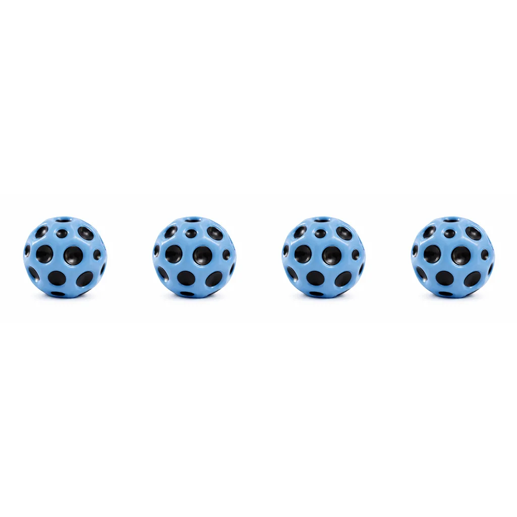 Interactive High Bounce Hole Balls - 4 Pack - Blue