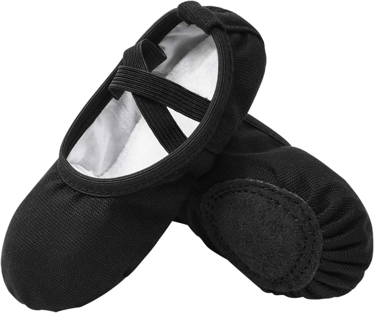 Black Split Sole Ballet Shoes for Girls