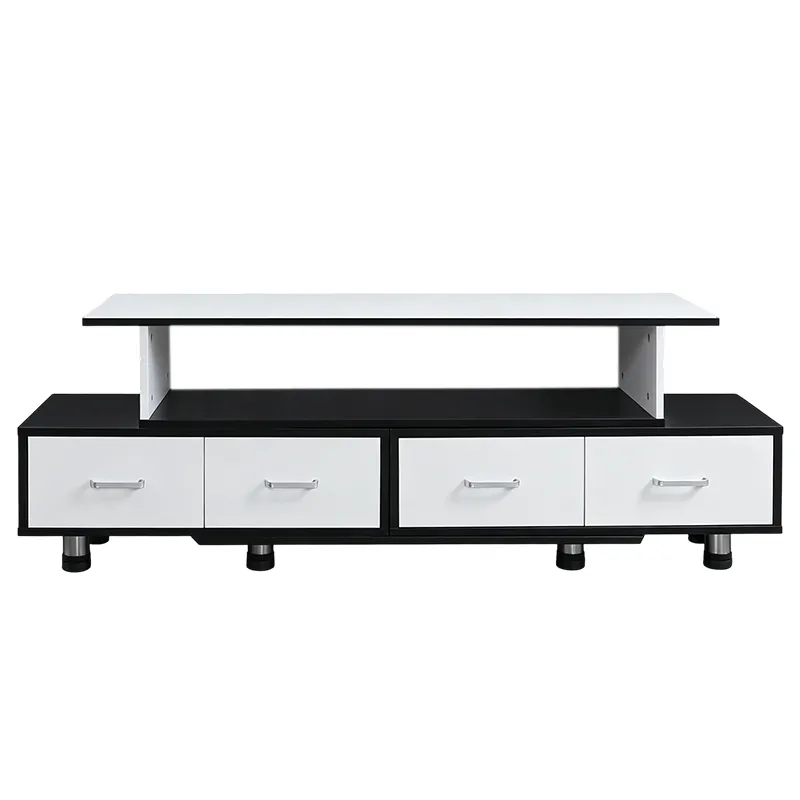 Black-White Wood Classic Telescopic TV Stand - Stylish and Functional