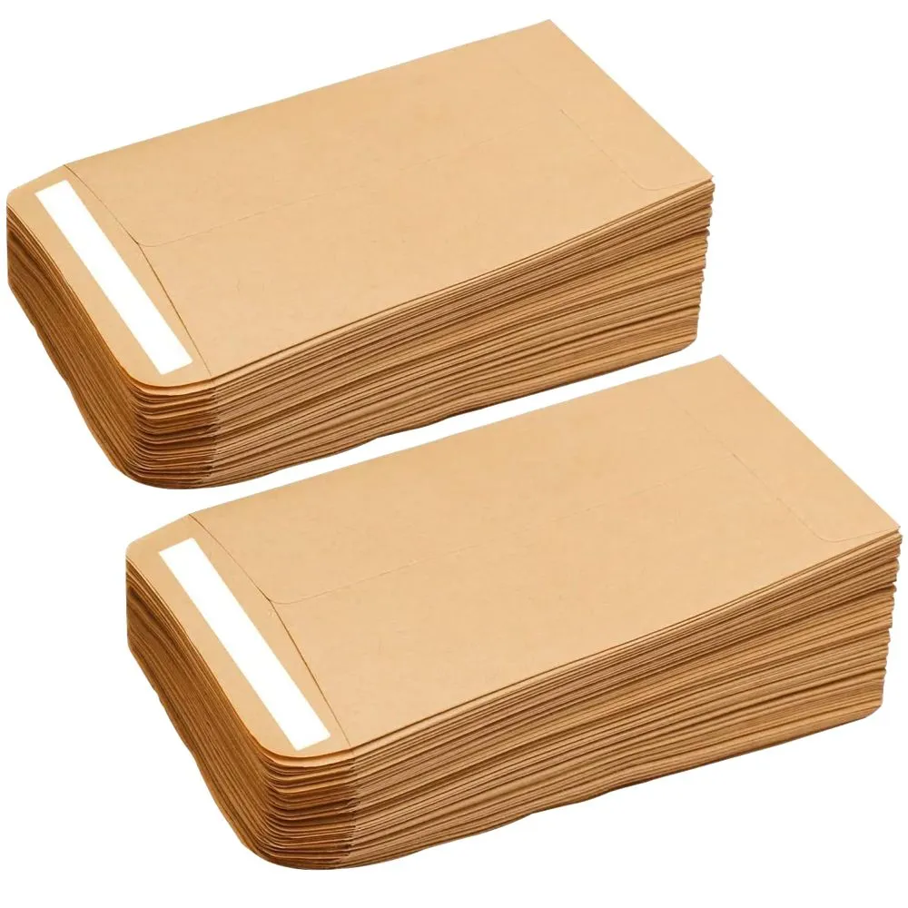 Stationery Eco-Friendly Self-Adhesive Envelopes 100pcs -12cm - Brown