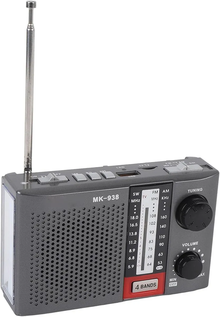 Portable Radio AM FM SW, Compact Lightweight, Telescopic Antenna, Tuning