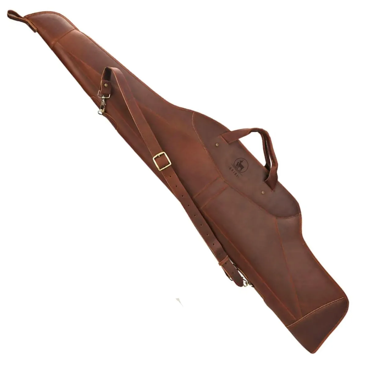 Genuine Leather Hunting Bag (with room for a scope) - Cognac