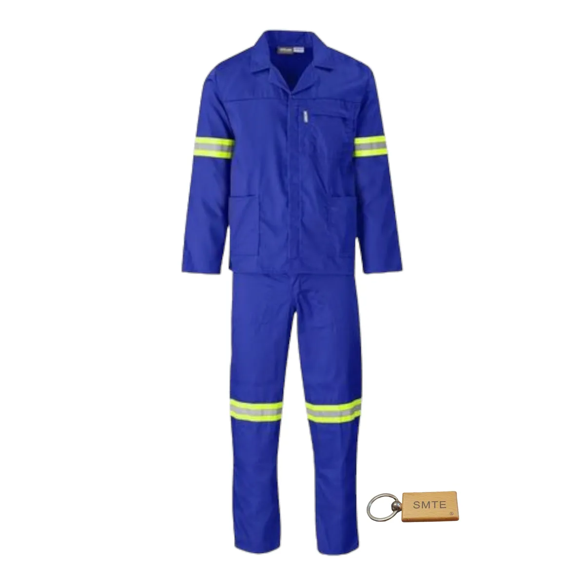Quality 2-Piece Work Suit / Uniform Set - Blue Shirt & Pants + Keyring