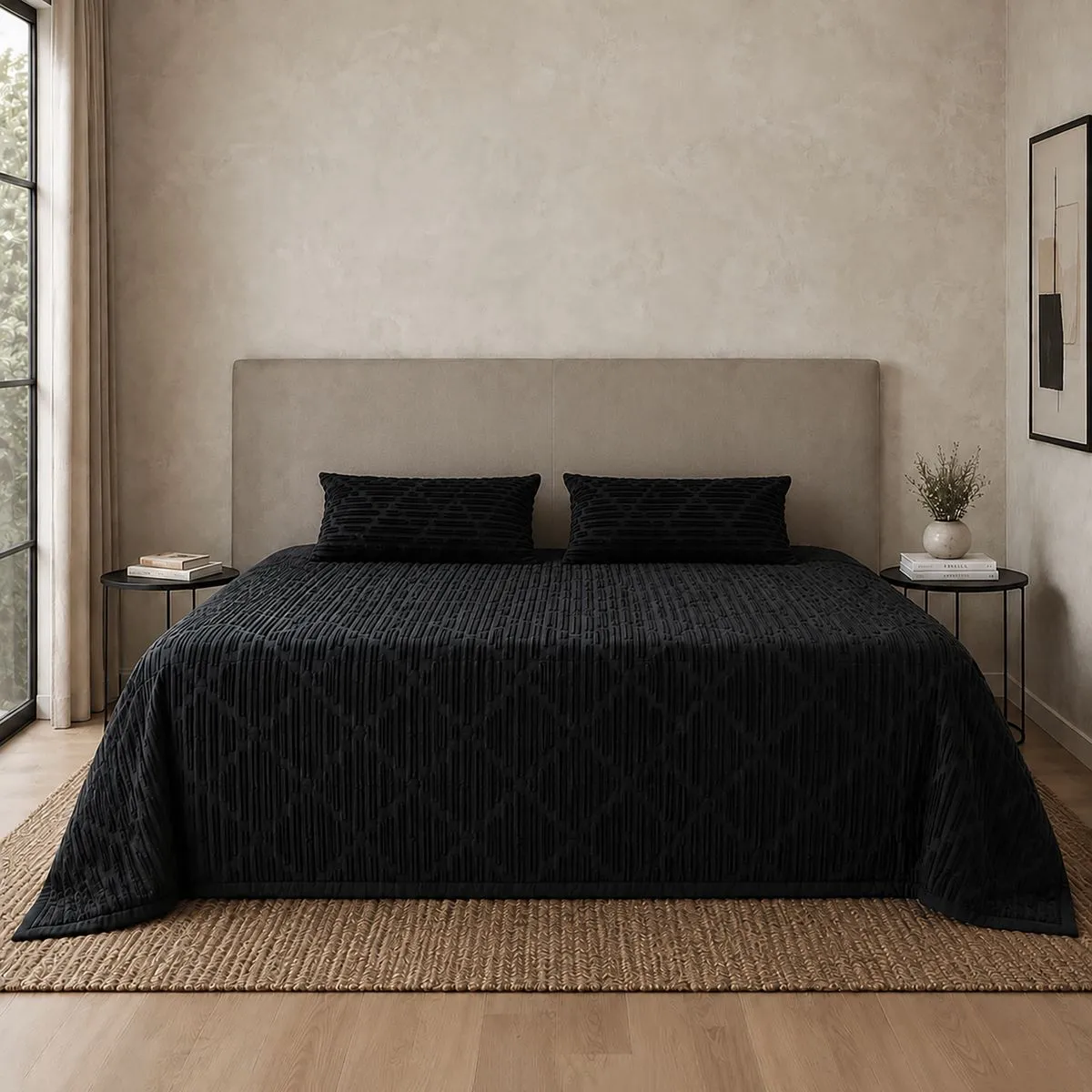 Pierre Cardin Textured Comforter 240x200cm with Pillowcases - Textured Dash