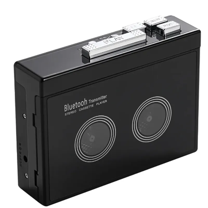 Black Retro Stereo Cassette Player Walkman Cassette Tape Music Audio