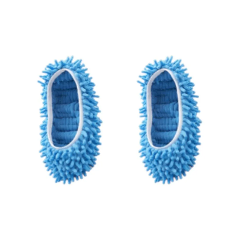 2 Pack - Chenille Reusable Mop Slippers Cover - Blue