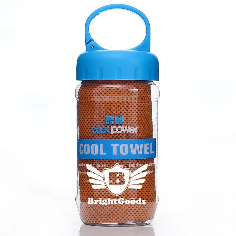 Brightgoods Sport Cooling Towel with Bottle - deep orange