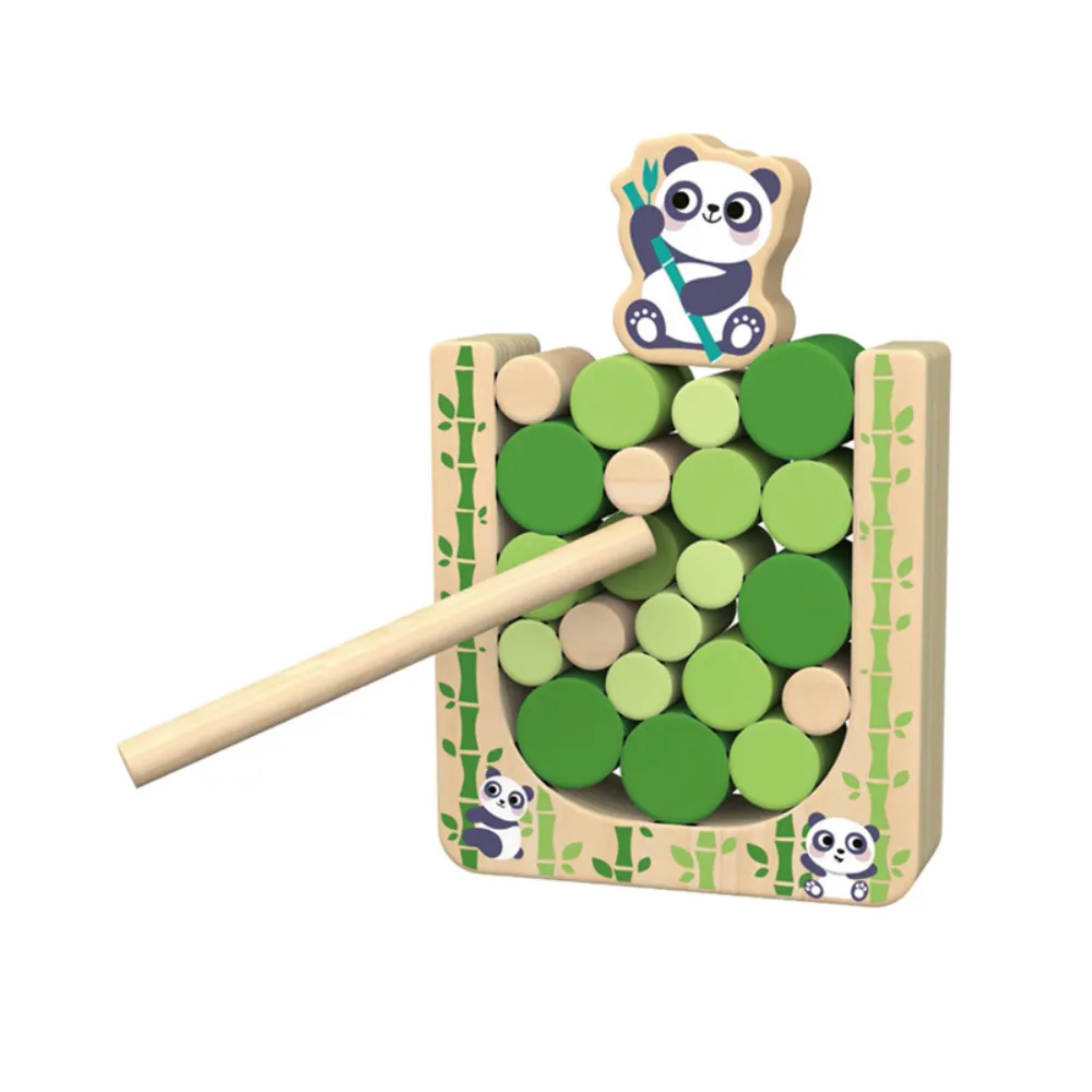 hi Pando - Timber Tumble - 2-in-1 Wooden Bamboo Balancing Game - 33 Pieces