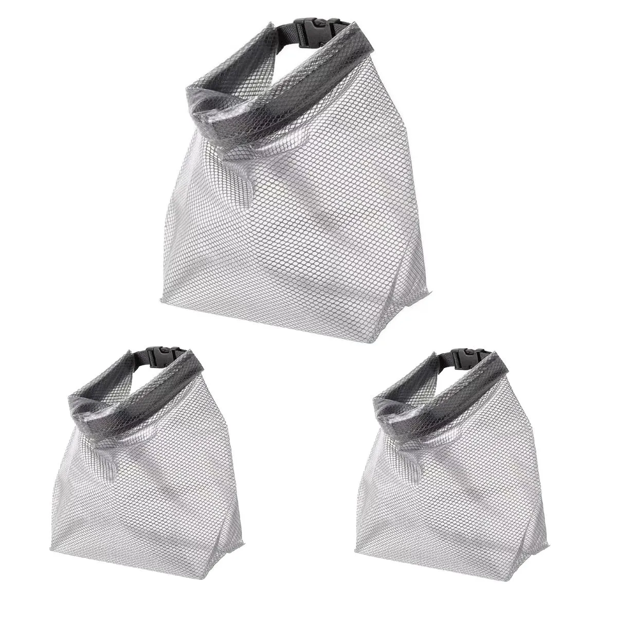 3-Piece Waterproof Cube Toiletry Bags - Grey