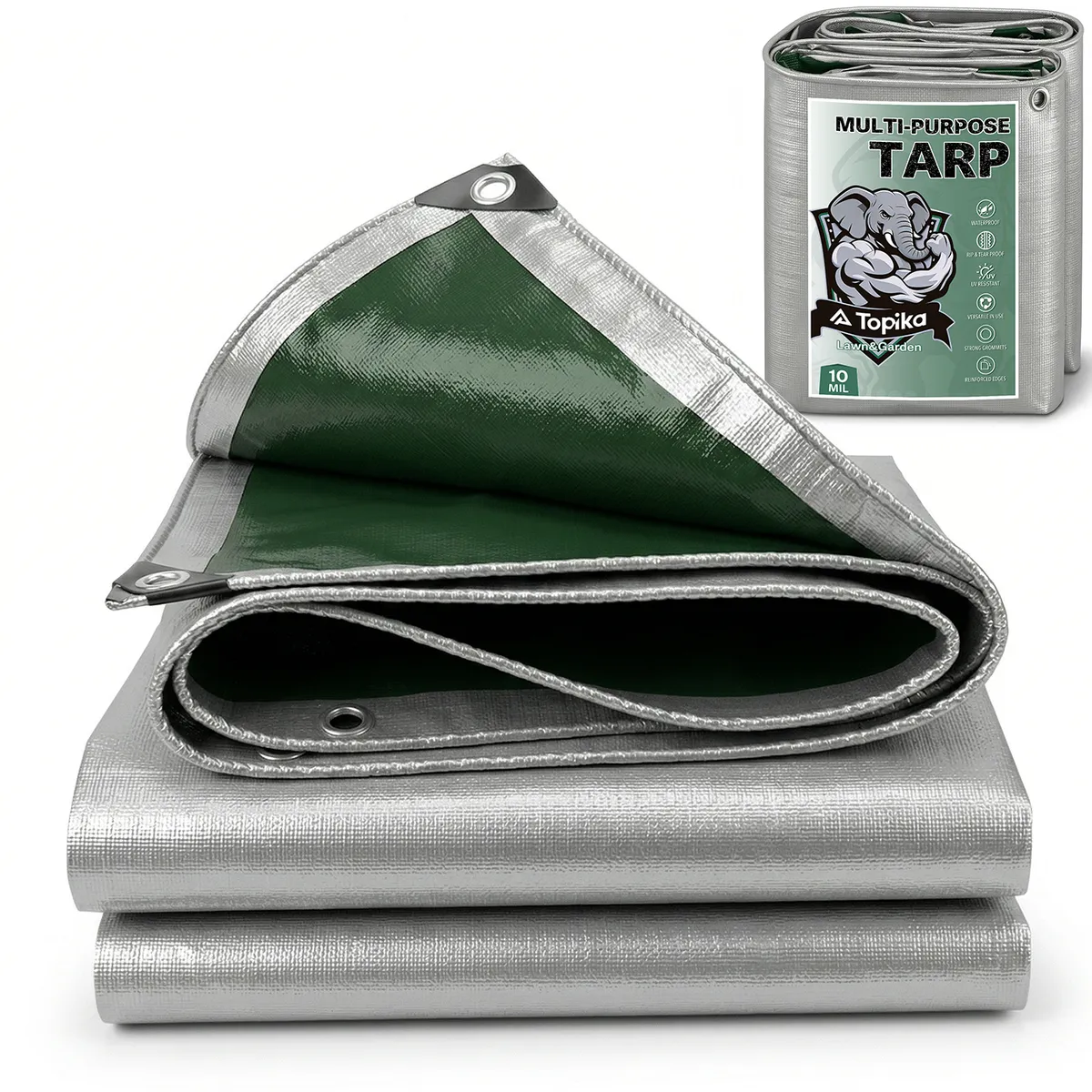 Topika - Waterproof Cover Heavy Duty PVC Waterproof Tarp Tent Cover 3 Sizes - 2*3m