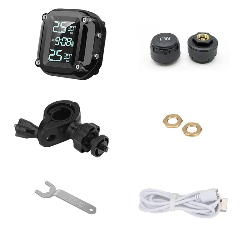 Universal Motorcycle TPMS Tire Pressure Monitoring System with 2 External