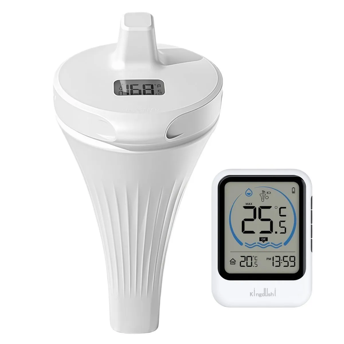 Kingdushi Wireless Floating Pool Thermometer, Waterproof for Hot Tub & Pond