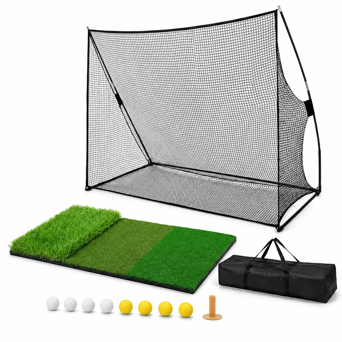 3m Golf Practice Net Set with Mat, Balls & Tee