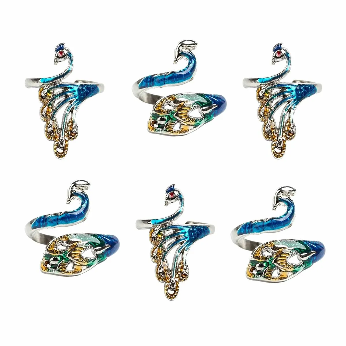 6 Pcs Adjustable Knitting Crochet Loop Ring, Braided Knitting Ring