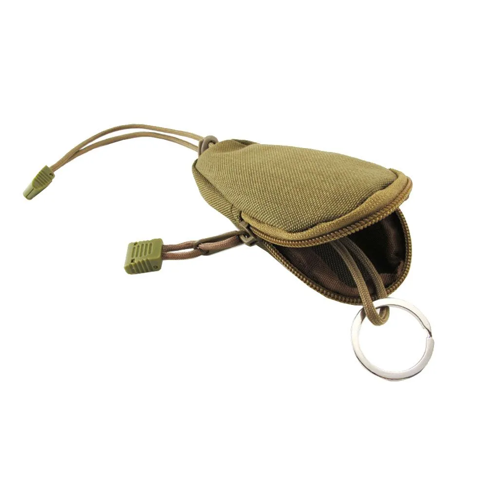Mini Military Tactical Coin Purse Wallet Key Holder Carrying Bag - Khaki