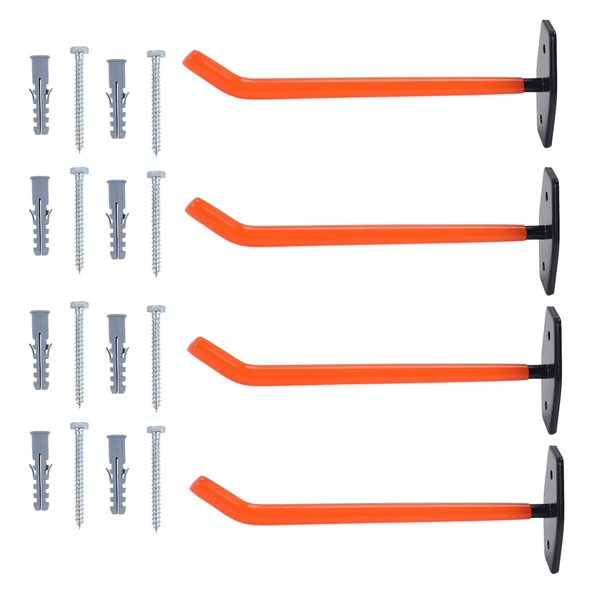 Garage Hooks with Anti-Slip Coating,Hang Heavy Tools for Bikes - 4 Piece