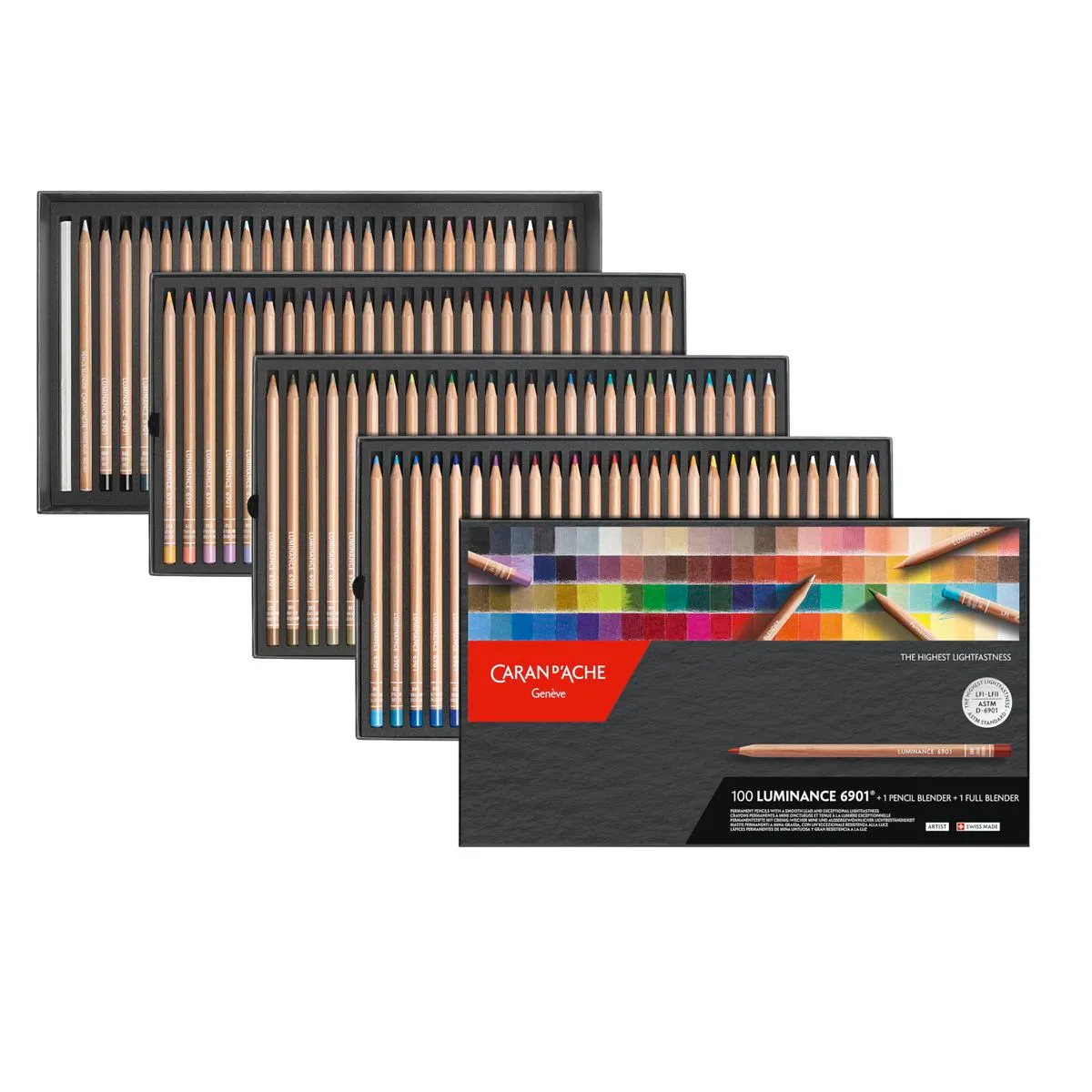 Caran D'Ache Luminance 6901 coloured pencils, 100 pencil set