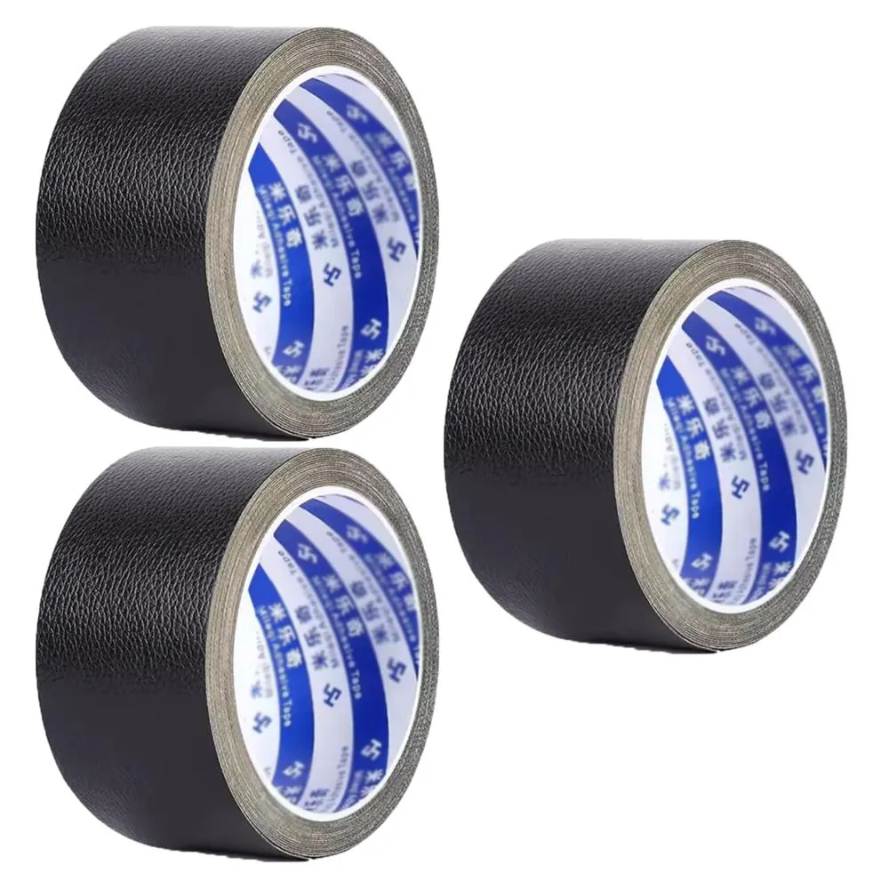 Tool DIY Self Adhesive Leather Damage Repair Tape Roll Set of 3 (5cm x 10m) - Black