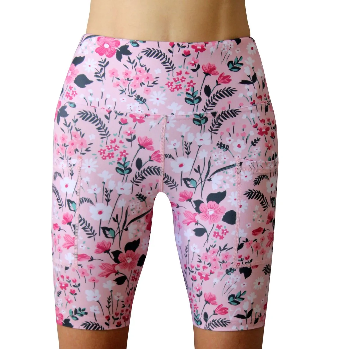 Vivolicious Women's Run & Gym Tech Shorts - Heather Floral Pink - M