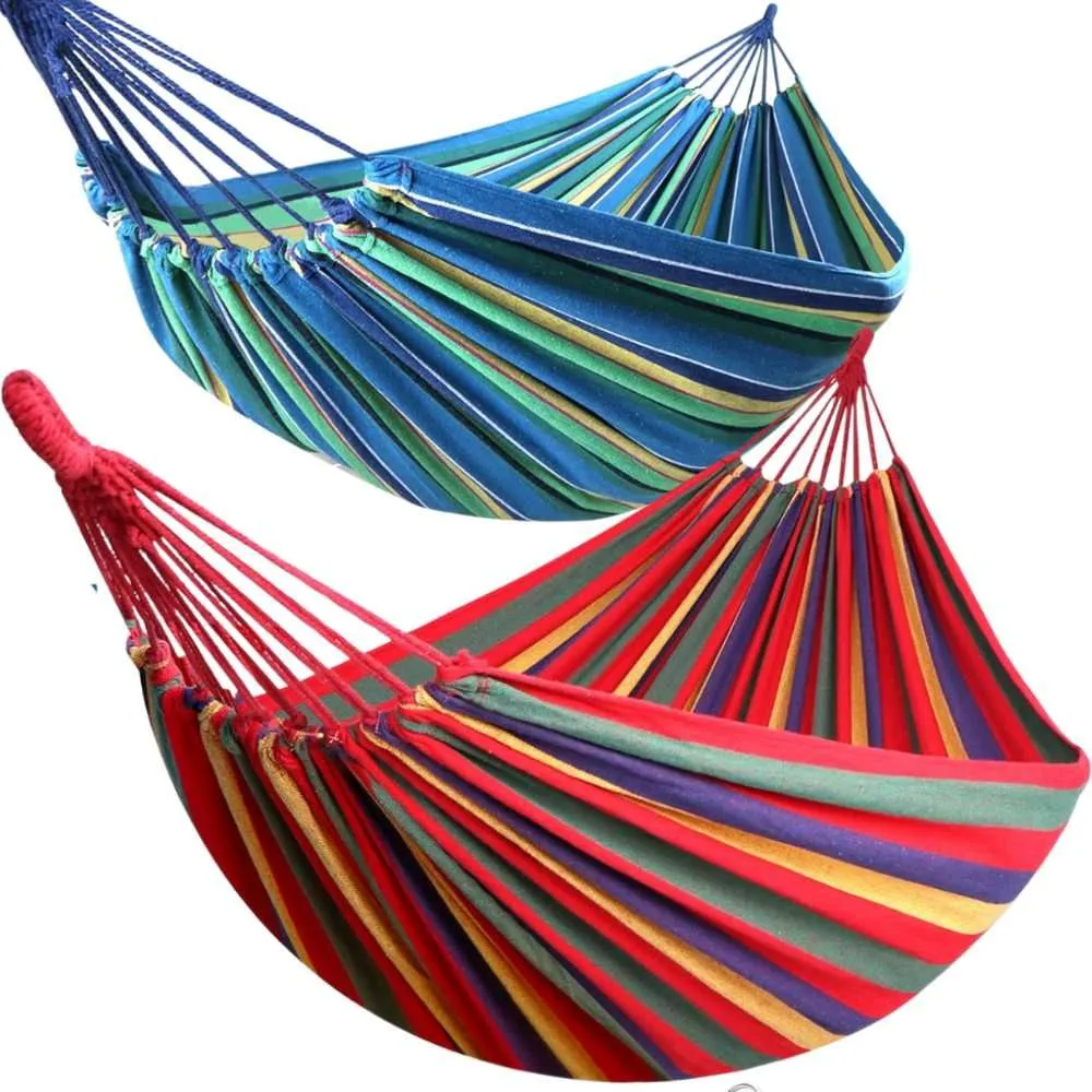 Camping Hanging Bed Cotton Swing Hammock - 2-Piece