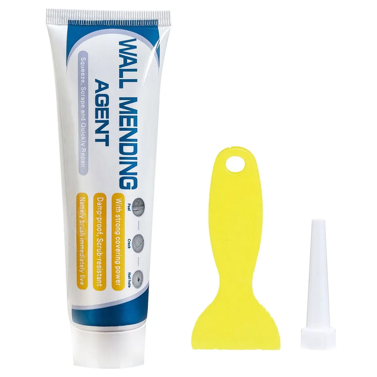 Drywall Repair Kit, Wall Crack Mending Agent with Scrapper for Wall Fixing - 100g