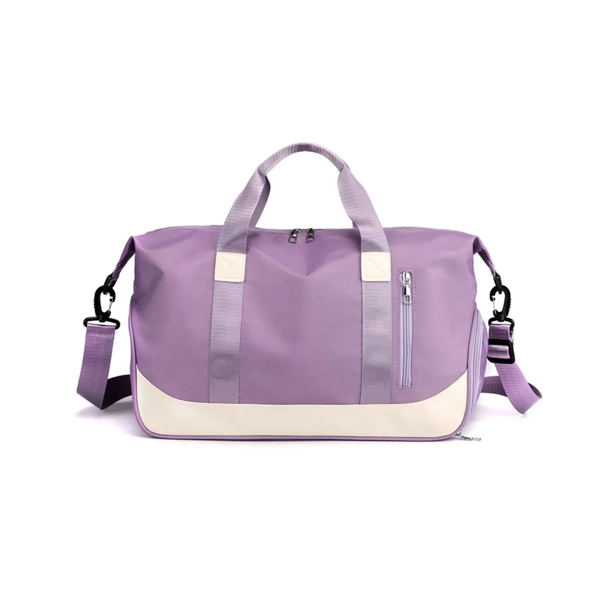 Sports Tote Gym Bag Sports Duffel Bag Shoulder Weekender Overnight Bag - Purple